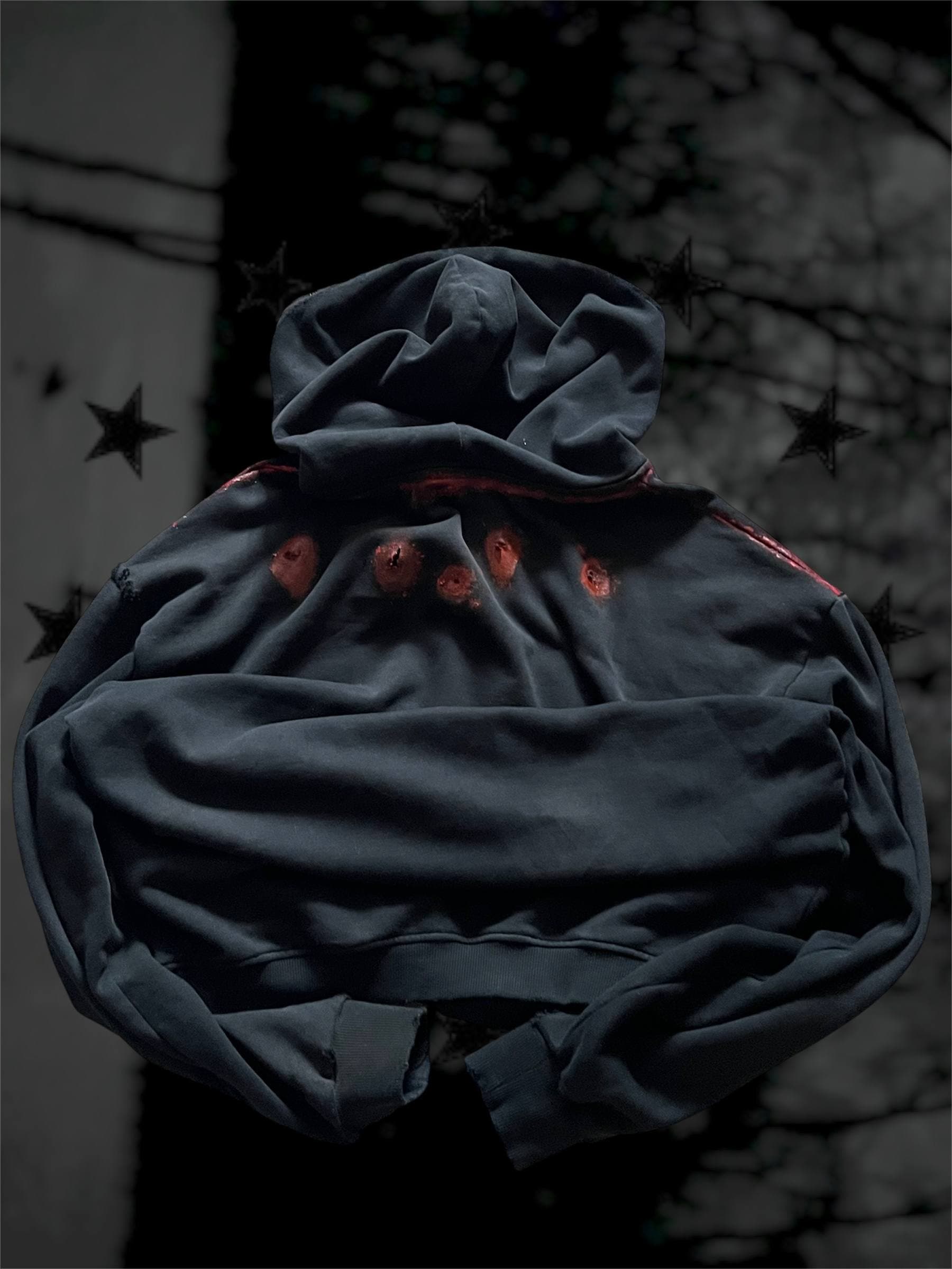 blood distressed hoodie вид 3